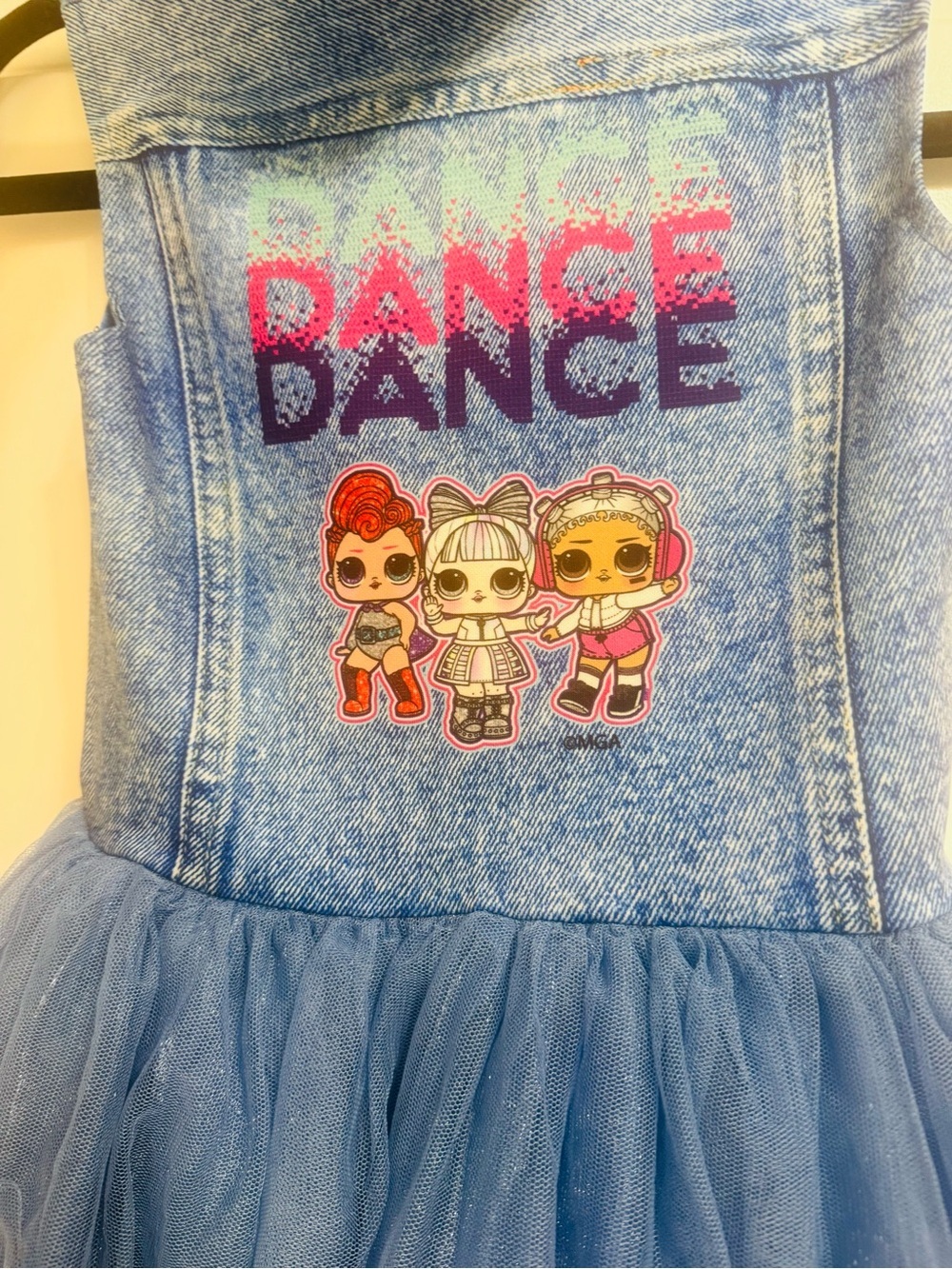 L.O.L. Surprise! Girls Hooded Cosplay Dress Blue Tulle Denim Print Size 6/6X - Picture 7 of 12